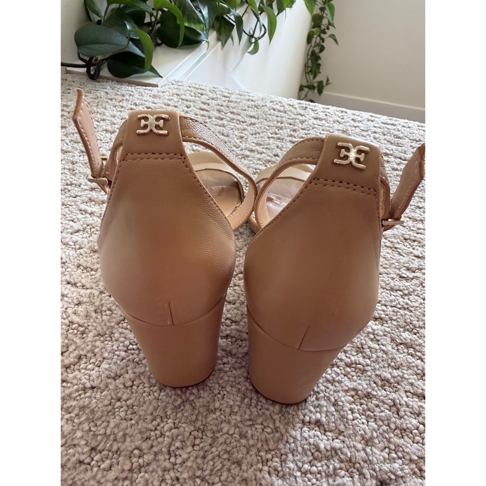 Sam Edelman Odila Heeled Sandals Women 7.5 Scalloped Ankle Strap Leather - Picture 6 of 10